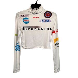 Future Girl Crescent Moon Racing High Neck Long Sleeve Cropped T-shirt women’s S